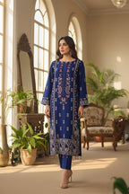 3 Piece Stitched Chiffon Embroidered Dress - Ready To Wear