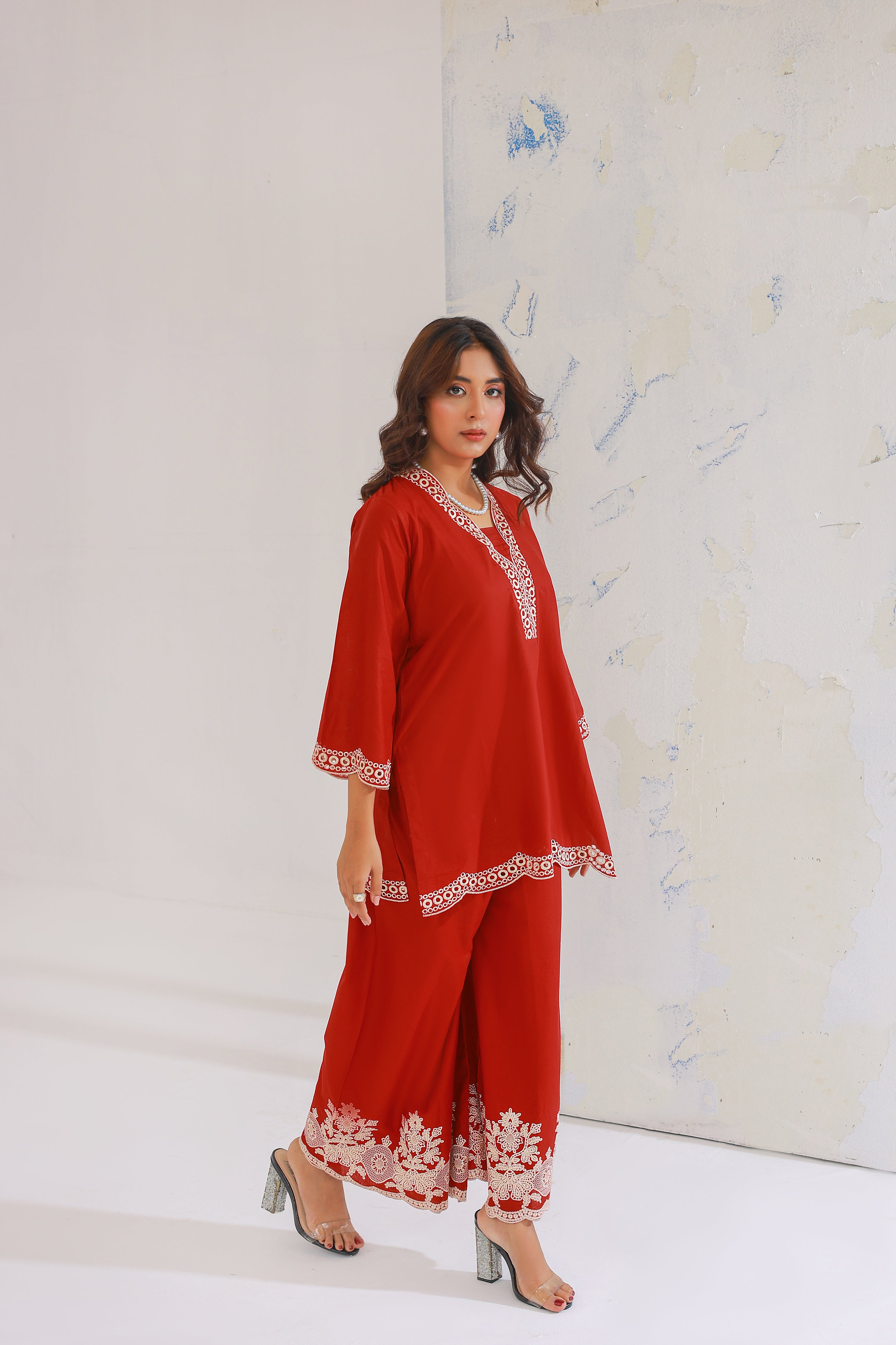 Rose 02Pcs Ready To Wear Emboridered Lawn Co-ords Sets