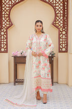 03-Piece Florence Printed And Chiffon Embroidered Suit