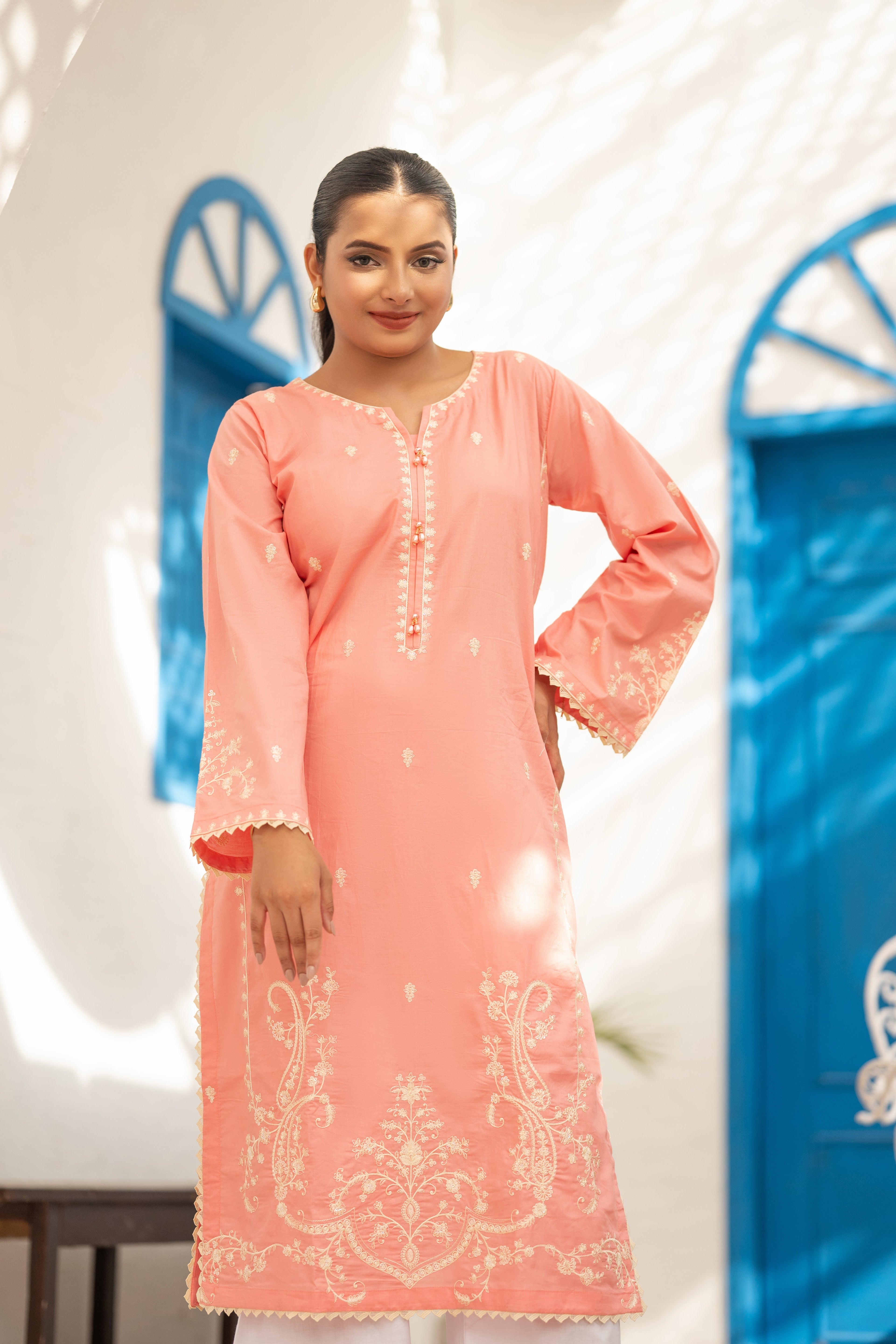 Pearl  02-Pcs Pearl Embroidered Lawn Suit Ready to Wear