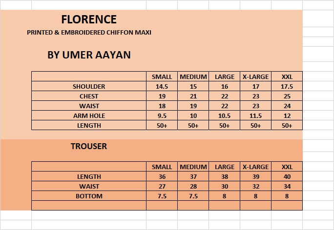 03-Piece Florence Printed And Chiffon Embroidered Suit